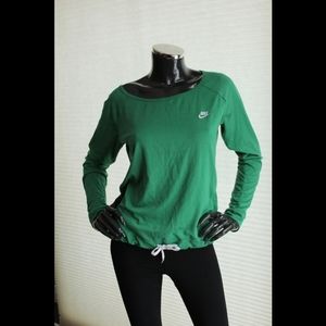 Green nike long sleeve with tie bottom